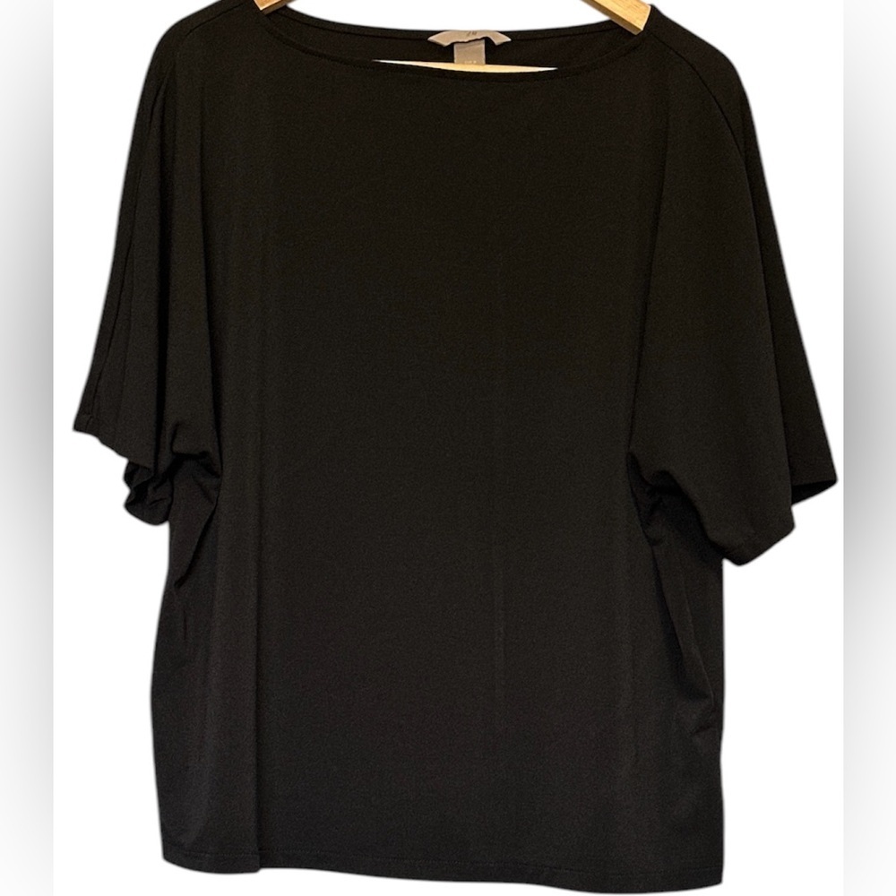 H&M WOMENS OVERSIZED BLACK BLOUSE SIZE M
